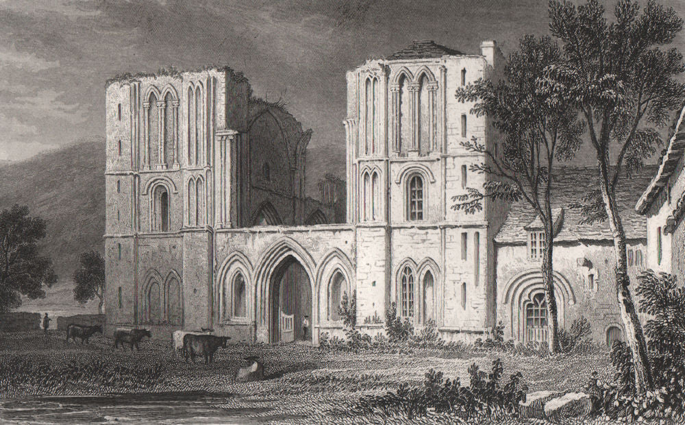 Llanthony Priory, West front, Monmouthshire, Wales, by Henry Gastineau 1835